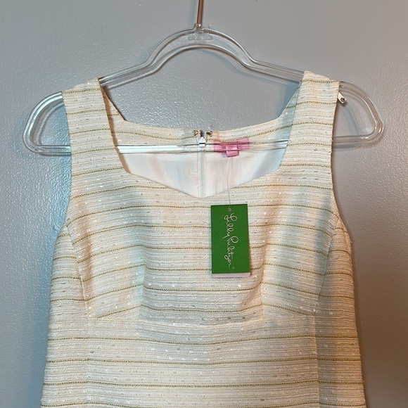 Lilly Pulitzer White and Gold Striped Dress - Picture 6 of 13